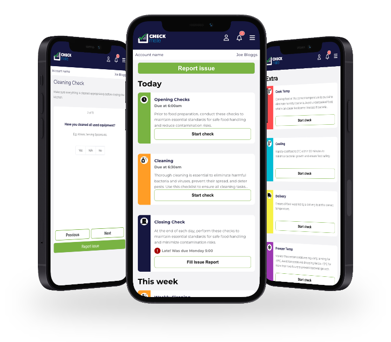 Three phones width CheckMate App